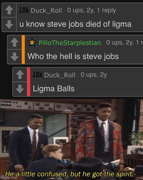 image tagged in fresh prince he a little confused but he got the spirit | made w/ Imgflip meme maker