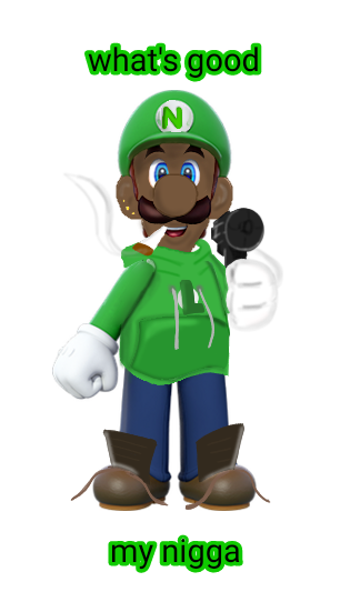 Black luigi Blank Meme Template