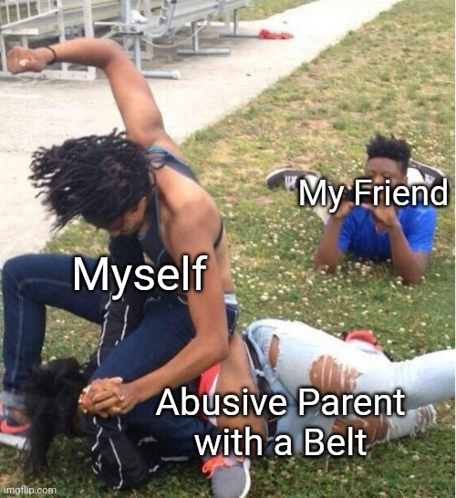 I HATE Belt Whoopings | My Friend; Myself; Abusive Parent
with a Belt | image tagged in guy recording a fight,memes | made w/ Imgflip meme maker