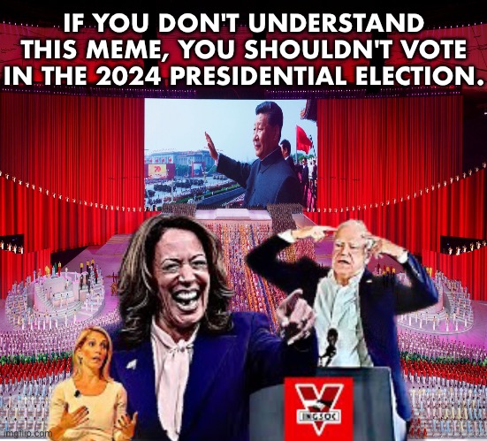 Beware of the commies! | IF YOU DON'T UNDERSTAND
THIS MEME, YOU SHOULDN'T VOTE
IN THE 2024 PRESIDENTIAL ELECTION. | image tagged in kamala harris,democrat party,communists,marxism,traitors,crush the commies | made w/ Imgflip meme maker