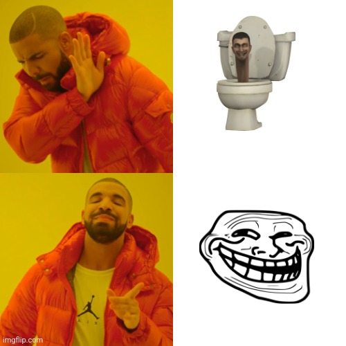 Skibodi toilet sucks | image tagged in memes,skibidi toilet sucks,drake hotline bling | made w/ Imgflip meme maker