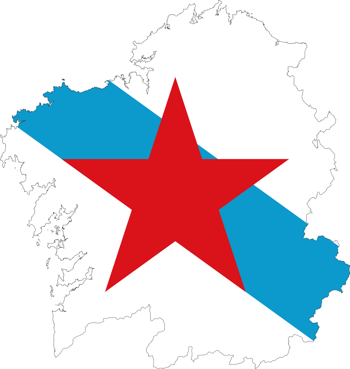 Independent Republic of Galicia map flag Blank Meme Template