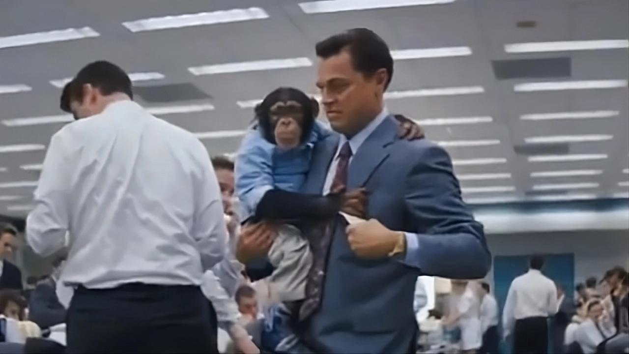 Wolf of Wall Street Monkey Blank Meme Template