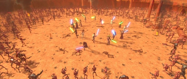 High Quality jedi vs battle droids Blank Meme Template