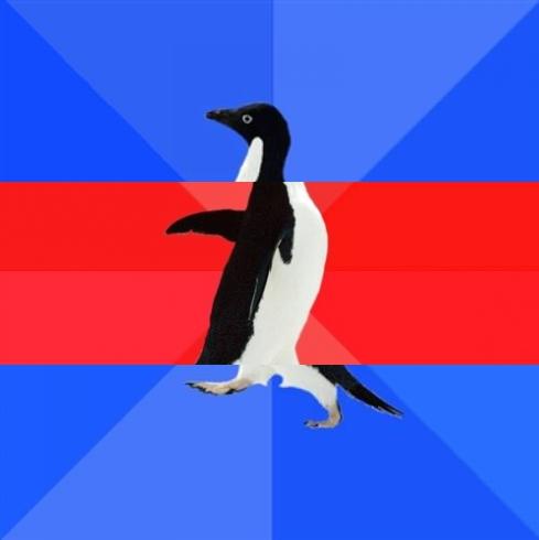 Socially awkward (3 penguins) Blank Meme Template