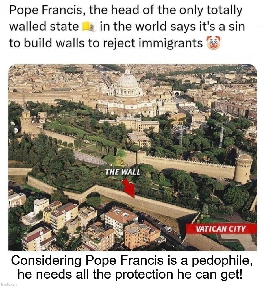 Considering PedoPope Francis is a pedophile, he needs all the protection he can get! | image tagged in pope francis,pedopope,pedophile,pedo,old pervert,hypocrites | made w/ Imgflip meme maker
