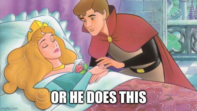 Sleeping Beauty | OR HE DOES THIS | image tagged in sleeping beauty | made w/ Imgflip meme maker