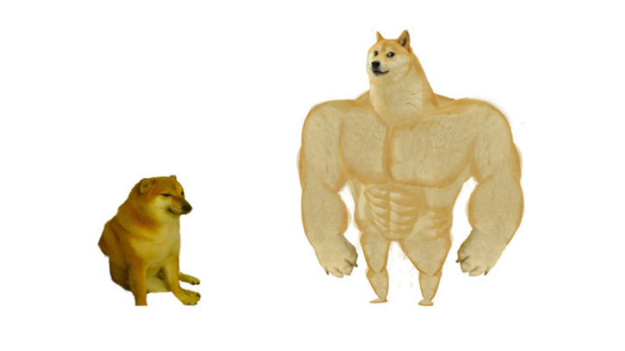 Small Dog vs Chad Dog Blank Meme Template