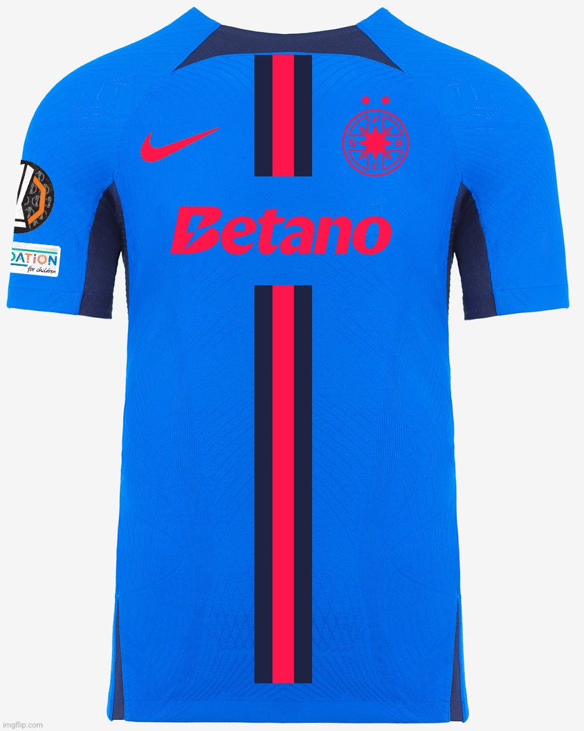 Nike SC FCSB SA 2024/25 Europa League Home Kit | image tagged in fcsb,steaua,europa league,jersey,futbol,nike | made w/ Imgflip meme maker