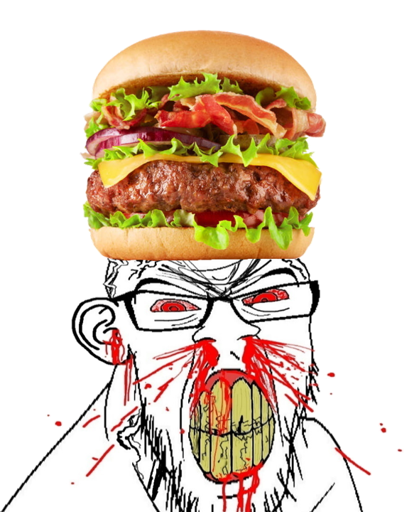 Angry soyjak burger Blank Meme Template