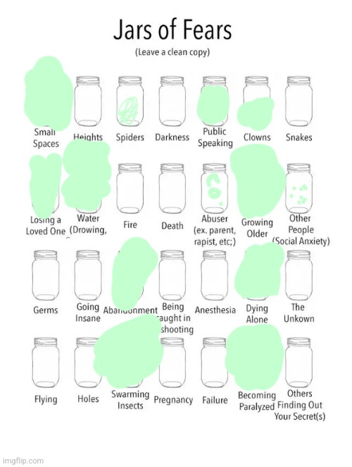 Jar of fears clear version | image tagged in jar of fears clear version | made w/ Imgflip meme maker