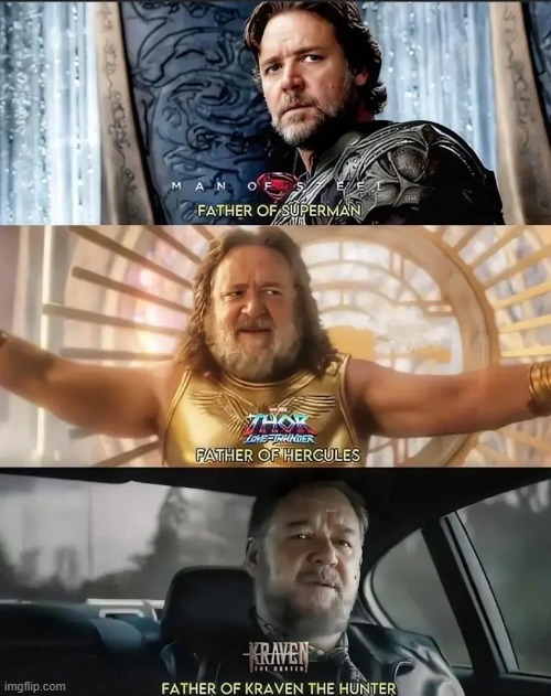 Russell Crowe, Comic Father | image tagged in comics | made w/ Imgflip meme maker