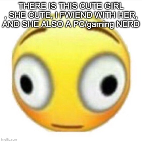 I ALREAY HAVE A GF SO LIKE WHY DO I LIKE MORE PPL T_T | THERE IS THIS CUTE GIRL , SHE CUTE, I FWIEND WITH HER, AND SHE ALSO A PC/gaming NERD | image tagged in bonk | made w/ Imgflip meme maker