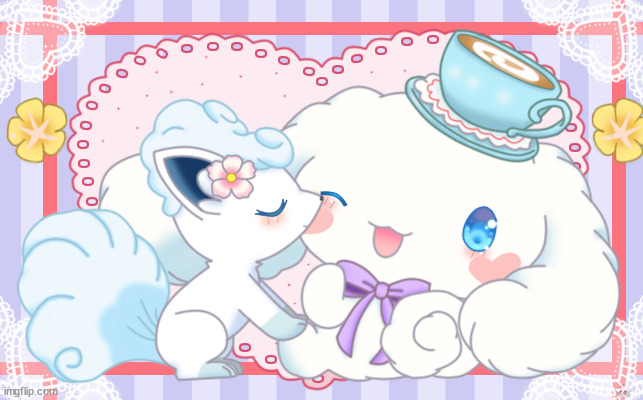 Vulpix and Cinnamoroll!!! | image tagged in pokemon | made w/ Imgflip meme maker