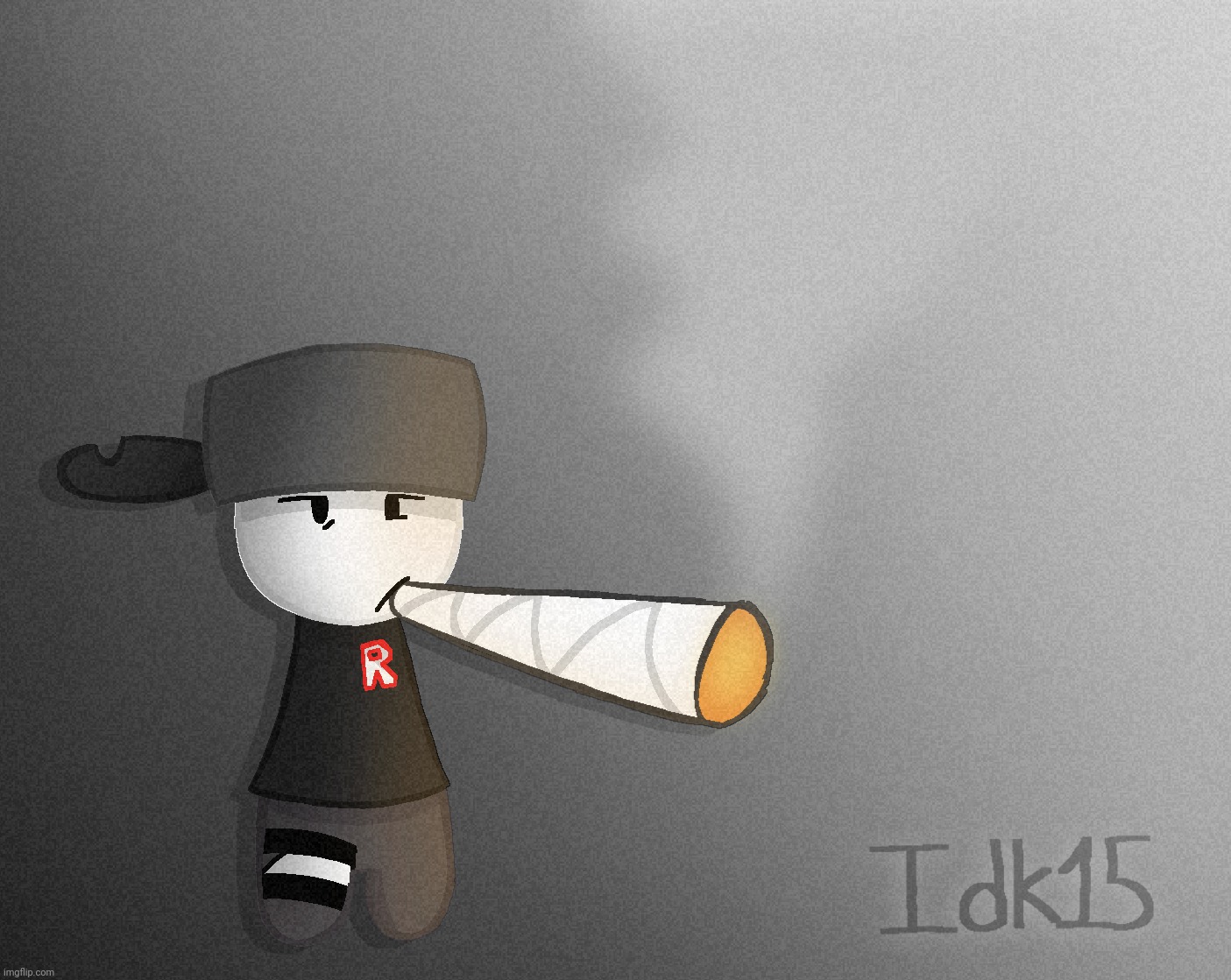 Thought I'd make my version of the PartyNoob smoking a fat blunt template drawing [proof in the comments] | image tagged in kleki drawings,rino511 | made w/ Imgflip meme maker