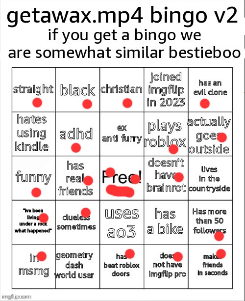 getawax.mp4 bingo v2 | image tagged in getawax mp4 bingo v2 | made w/ Imgflip meme maker