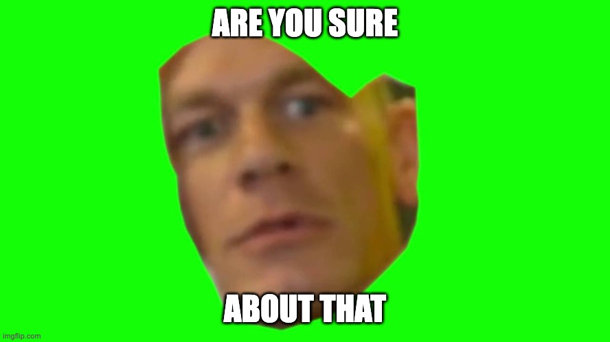 Are you sure about that? (Cena) | ARE YOU SURE ABOUT THAT | image tagged in are you sure about that cena | made w/ Imgflip meme maker