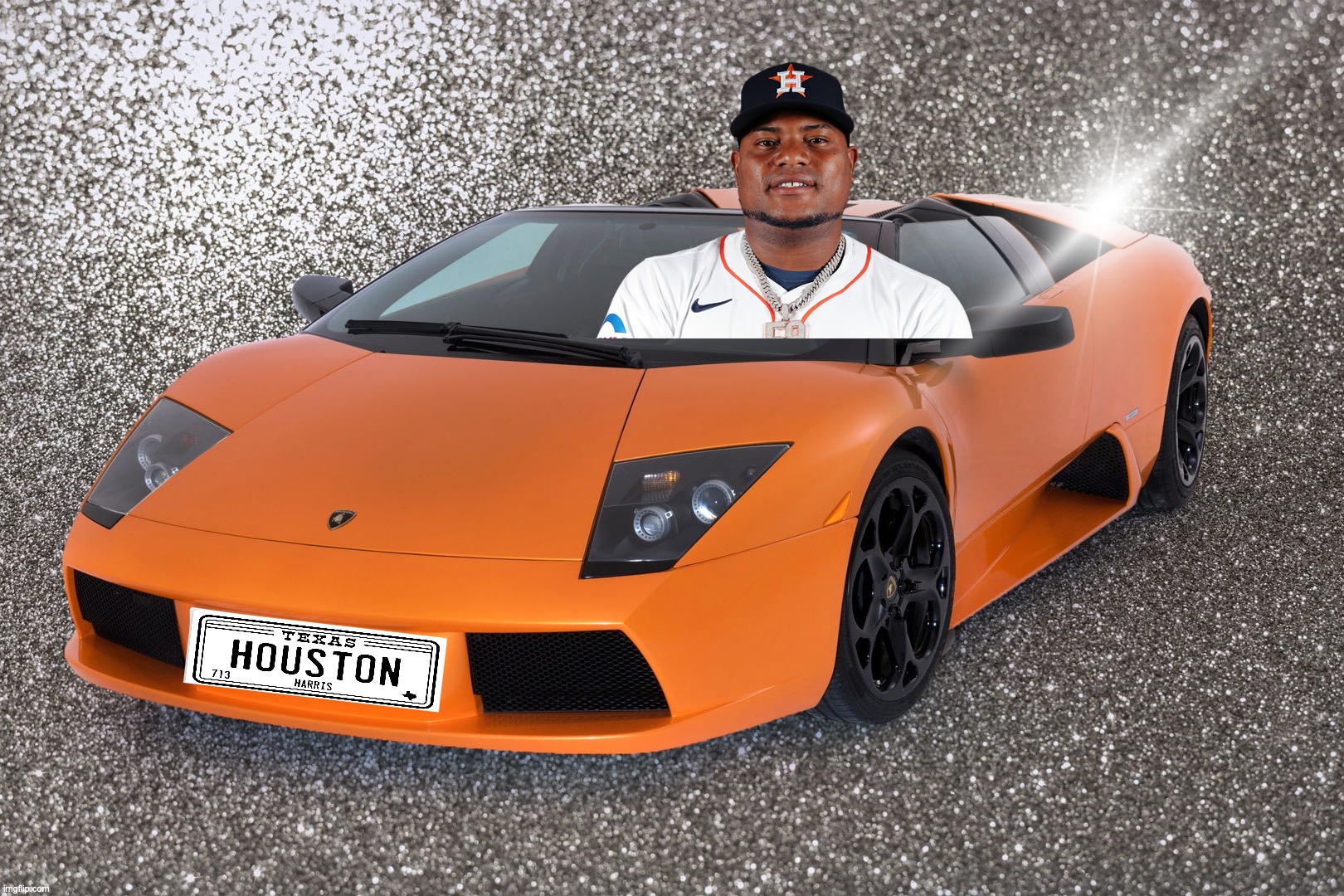 Framborghini TEXAS | image tagged in frambar,valdez,houston astros,htown,space city | made w/ Imgflip meme maker