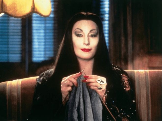 Morticia knitting Blank Meme Template