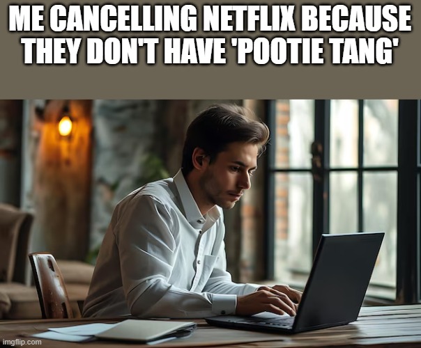 Netflix Doesn't Have Pootie Tang | ME CANCELLING NETFLIX BECAUSE THEY DON'T HAVE 'POOTIE TANG' | image tagged in netflix,cancelling netflix,pootie tang,computer,funny,memes | made w/ Imgflip meme maker