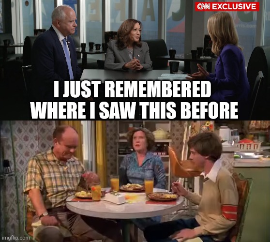 That 2024 Interview | I JUST REMEMBERED 
WHERE I SAW THIS BEFORE | image tagged in kamala harris,cnn | made w/ Imgflip meme maker