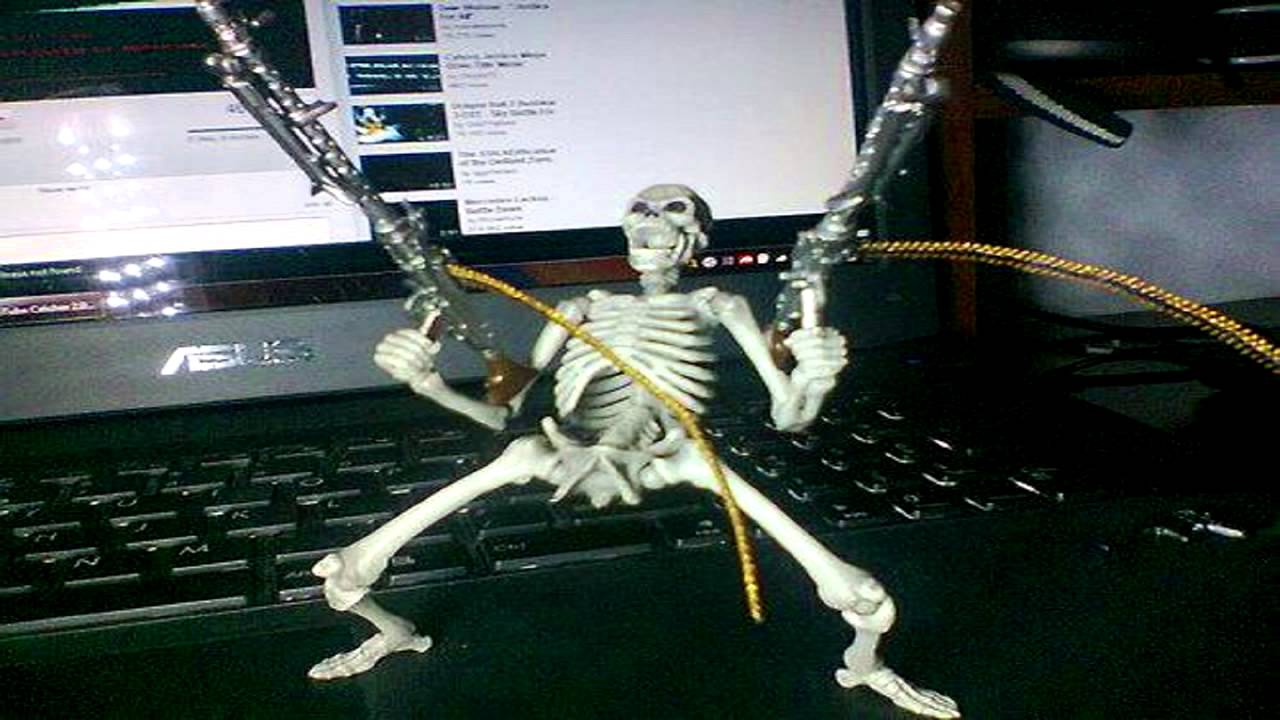 High Quality skeleton shooting minijun Blank Meme Template