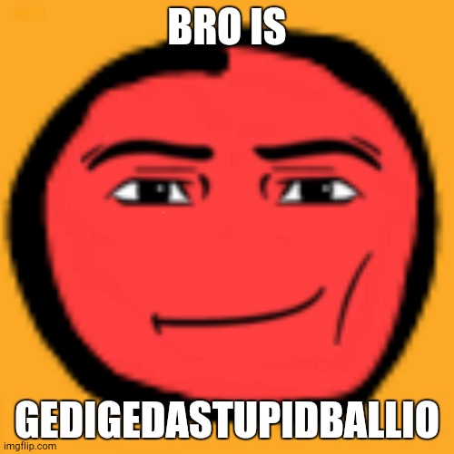 My balls | BRO IS; GEDIGEDASTUPIDBALLIO | image tagged in blank stupid ball | made w/ Imgflip meme maker