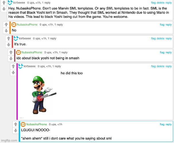 I KNEW IT!! NUBASIKSPHONE HAS A CRUSH ON LUIGI | made w/ Imgflip meme maker