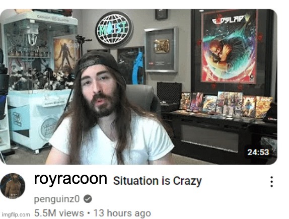 X situation is crazy | royracoon | image tagged in x situation is crazy | made w/ Imgflip meme maker