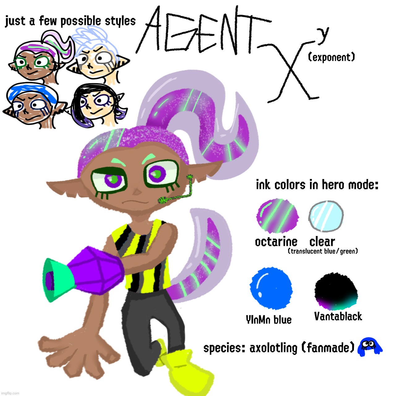 From my fanmade splatoon project: a revolution of hue ... agent exponent! | made w/ Imgflip meme maker