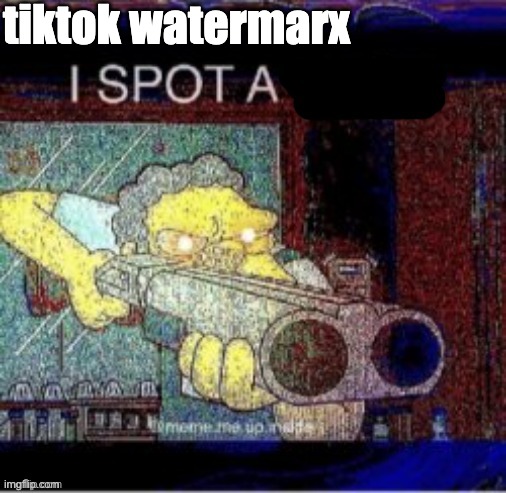 I spot a X | tiktok watermarx | image tagged in i spot a x | made w/ Imgflip meme maker