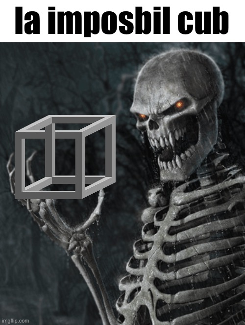 skeleton holding nothing | la imposbil cub | image tagged in skeleton holding nothing | made w/ Imgflip meme maker