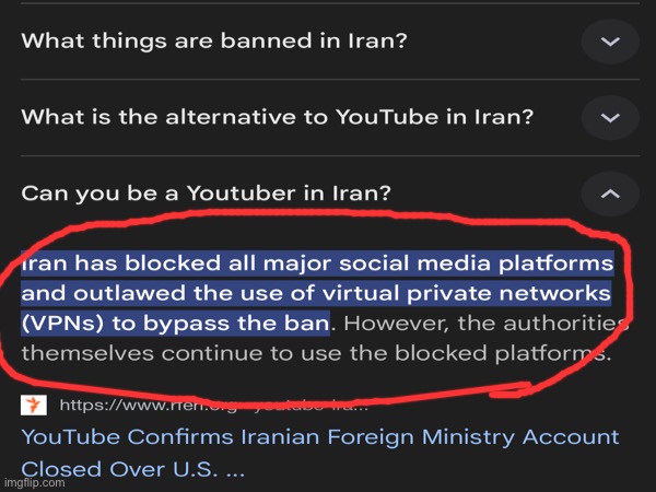 This is the definition of telling someone that theft is bad but stealing from someone yourself LMAO | image tagged in youtube,iran,memes | made w/ Imgflip meme maker