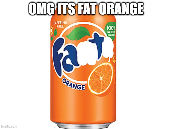 Renaming Random Things | OMG ITS FAT ORANGE | image tagged in fanta,soda,funny,orange | made w/ Imgflip meme maker