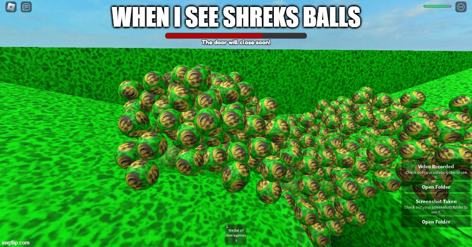 shrek balls | WHEN I SEE SHREKS BALLS | image tagged in shrek,balls,human balls,roblox,games | made w/ Imgflip meme maker