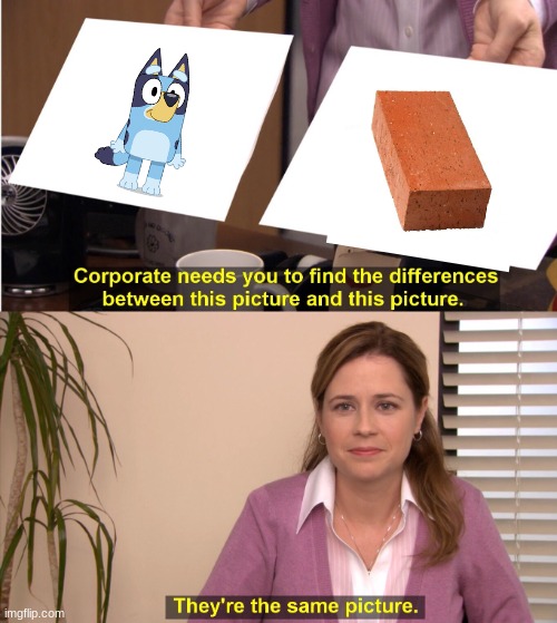 They're The Same Picture Meme | image tagged in memes,they're the same picture,bluey,bricks | made w/ Imgflip meme maker