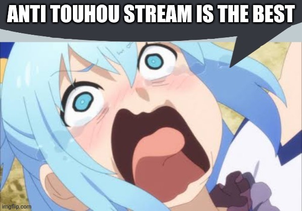 Aqua says | ANTI TOUHOU STREAM IS THE BEST | image tagged in aqua says | made w/ Imgflip meme maker