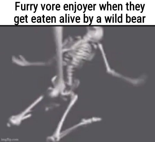 boner | Furry vore enjoyer when they get eaten alive by a wild bear | image tagged in boner | made w/ Imgflip meme maker