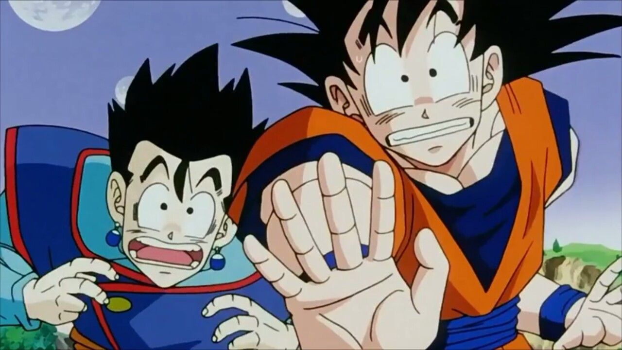 Goku and Gohan surprised Blank Meme Template