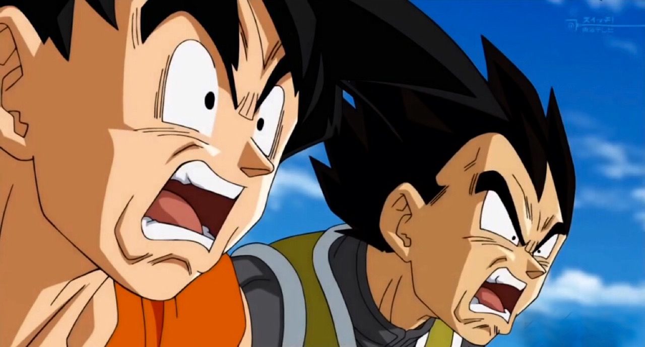 Goku and Vegeta surprised Blank Meme Template