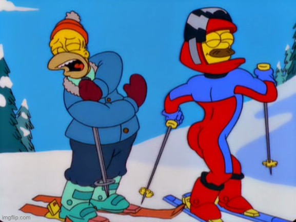 Ned Flanders Ski | image tagged in ned flanders ski | made w/ Imgflip meme maker