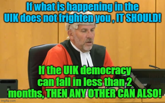 If this does not frighten you, IT SHOULD! | If what is happening in the UIK does not frighten you , IT SHOULD! If the UIK democracy can fall in less than 2 months, THEN ANY OTHER CAN ALSO! Yarra Man | image tagged in uk,starmer,european invasion,dictatorship,invasion,tragedy | made w/ Imgflip meme maker