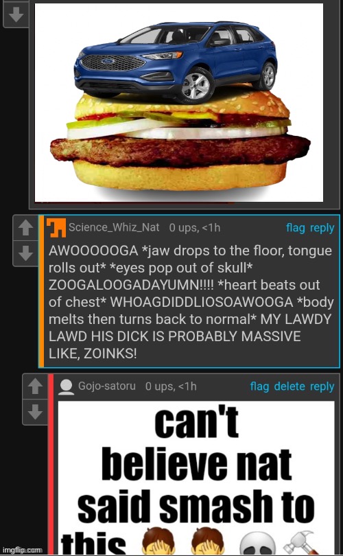 EdgeBurger | image tagged in can't believe nat said smash to this | made w/ Imgflip meme maker