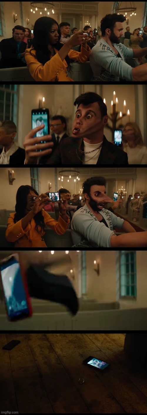 High Quality People Goes to Cellphone Blank Meme Template