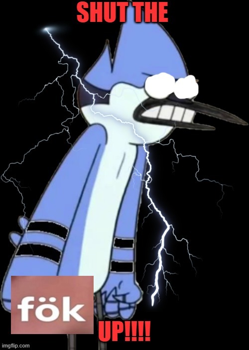 shut the fok up mordecai | image tagged in shut the fok up mordecai | made w/ Imgflip meme maker