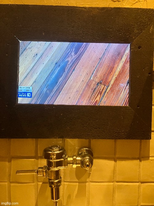 Why they playing the news at the urinal? | made w/ Imgflip meme maker