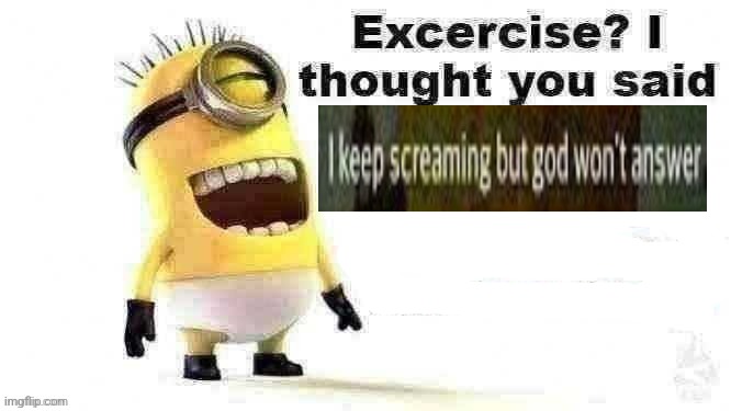 . | image tagged in excercise i thought you said | made w/ Imgflip meme maker