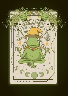 Tarot 8 | Frogbert The Frog Wizard Of The Green Moons Blank Meme Template