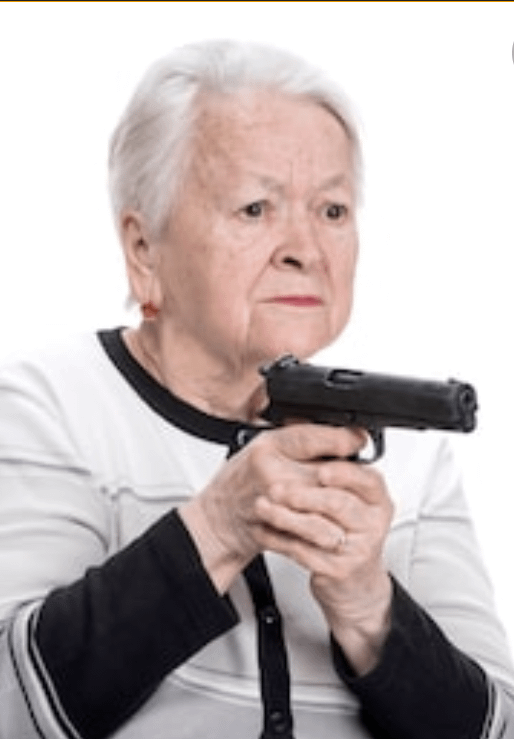 grandma with gun Blank Meme Template