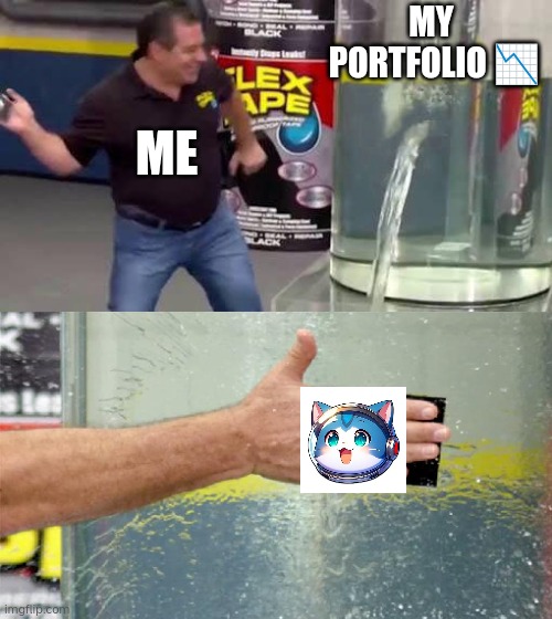 Flex Tape | MY  PORTFOLIO 📉; ME | image tagged in flex tape | made w/ Imgflip meme maker